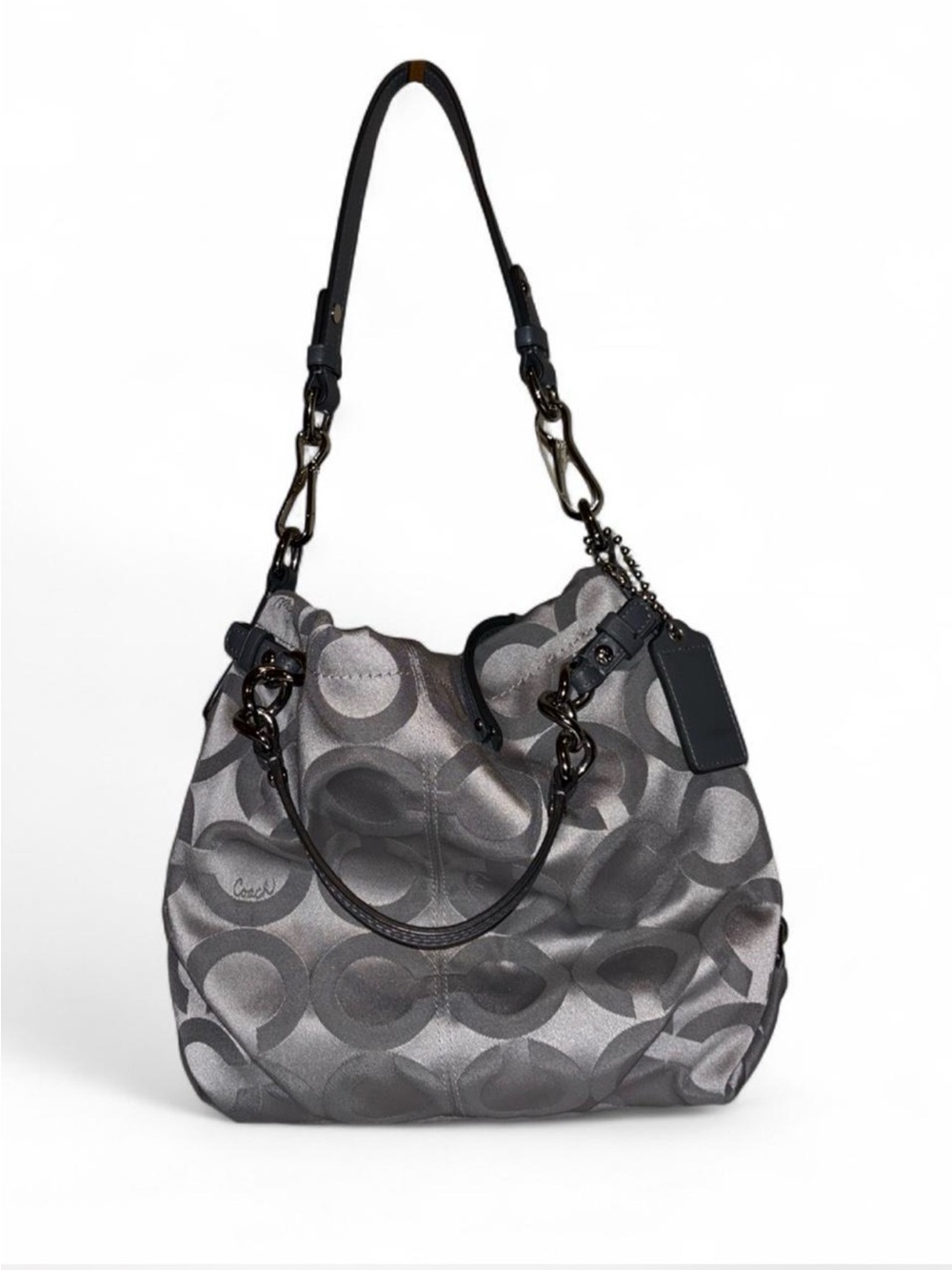 Gray Signature Pattern Shoulder Bag - Picture 3 of 9